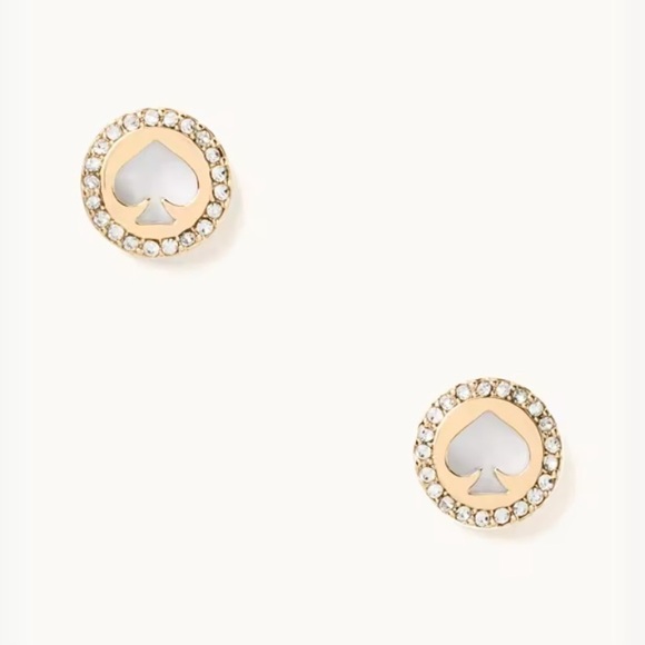 NWT Kate Spade Spot The Spade Pave Halo Spade Studs - Picture 1 of 3